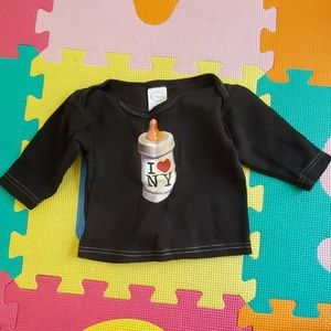 Bambini "I heart NY" black shirt, 3-6 mo